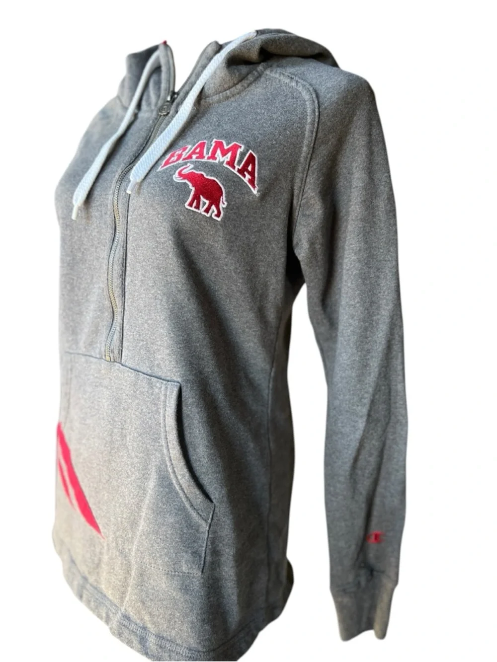 Champion Alabama Crimson Tide Hoodie Women’s Medium Gray Half Zip BAMA Roll Tide